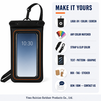 Sac de téléphone étanche en PVC unisexe avec fonctionnalités flottantes et écran tactile pour la natation, la plongée, le rafting et les activités de plein air
