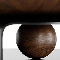 Table basse ronde minimaliste, combinaison moderne pour salon, petit appartement, table à thé ronde en placage de noyer, luxe léger