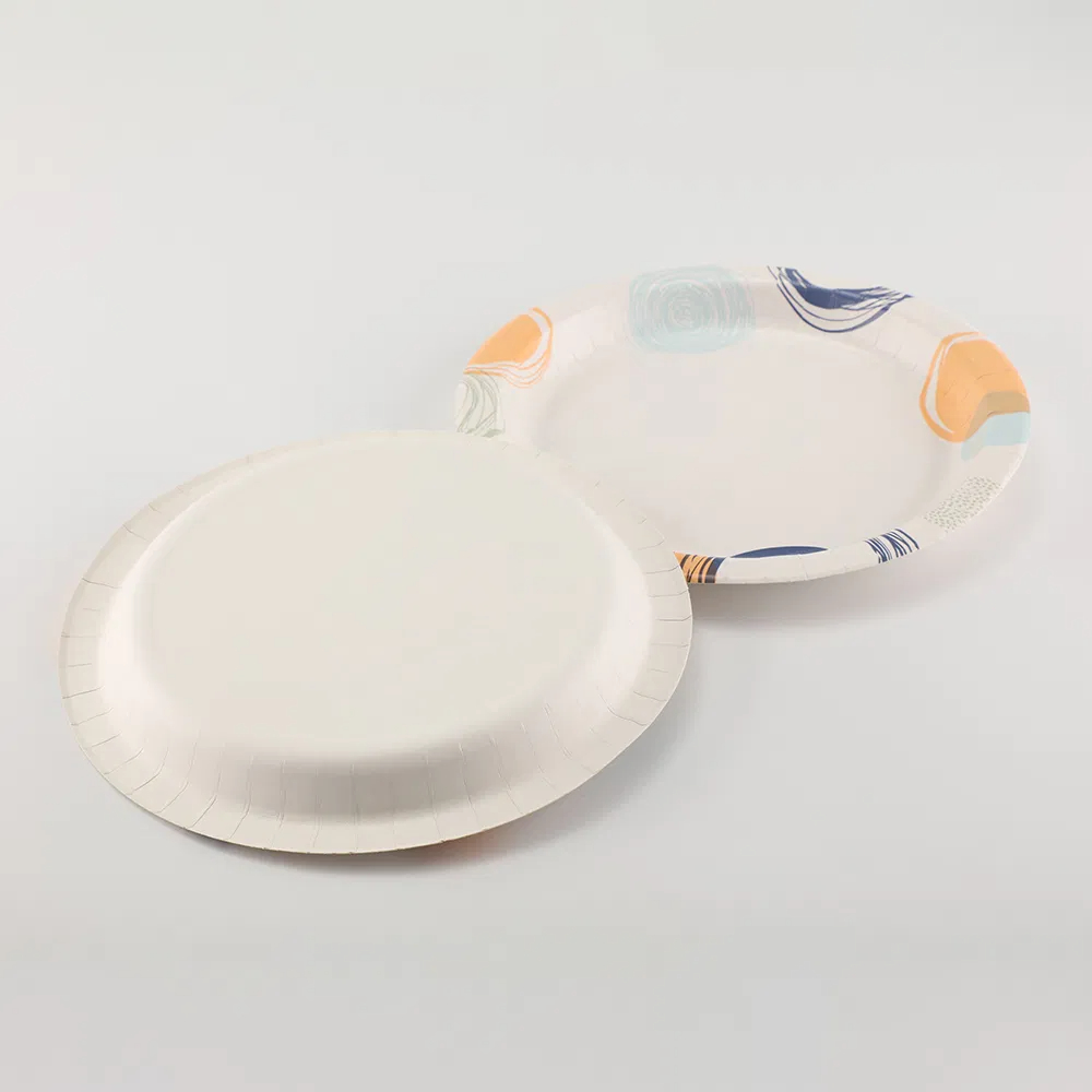 2025 Hot Selling Personalized Eco-friendly Material Cereal Paper Printing Plate Lemon Paper Party Plate and Bowls for Festival