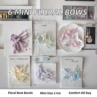 Ikat Rambut Elastis Anak Perempuan Gaya Korea Mini, Manis & Lucu, Pita Kain Bunga, Ikat Rambut Jepit, Untuk Pesta & Penggunaan Sehari-hari