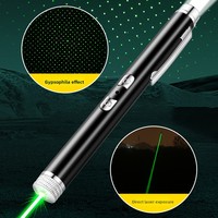Lampe torche laser 2-en-1 ciel étoilé à lumière verte, rechargeable, en acier inoxydable, longue portée, pour extérieur, bureau et table de sable