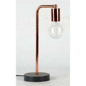 Modern Copper <b>Table</b> <b>Lamp</b> With Black <b>Base</b> Industrial Design Geometric Shape Home Decor Indoor Lighting - Product Image 1