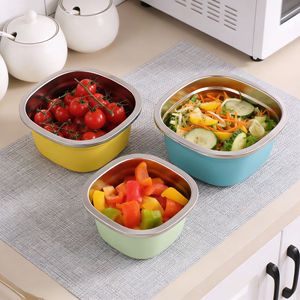 304 Stainless Steel Food Storage Container Rectangle Clip On Lid Microwave Refrigerator Safe Fruit <b>Lunch</b> Box - Product Image 1