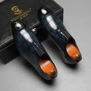 High End Wedding <b>Leather</b> <b>Slip</b>-<b>On</b> Waterproof Soft Sole Anti-wrinkle Durable Wear-resistant Groom Party Banquet <b>Shoes</b> - Product Image 4