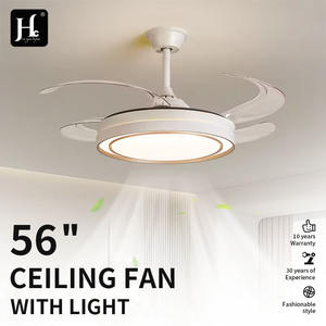 Ventilador de Techo LED Moderno de 42 Pulgadas con Lámpara Retráctil, Control Remoto y 4 Aspas para Sala de Estar - Product Image 4