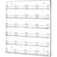 Présentoir mural en acrylique pour brochures pliantes, 8 poches, transparent, personnalisé, avec plastification brillante, épaisseur 3 mm