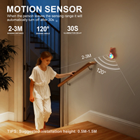 Lampe murale LED sans fil à détecteur de mouvement RGB rechargeable par USB, motif ours de dessin animé, pour décoration intérieure, escalier et chevet