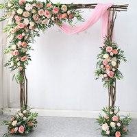 Ensemble d'arche de mariage en fleurs artificielles rose poudré faites à la main - Décoration d'événements festifs durable et écologique - Fabrication en usine