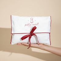 Pochette de rangement en twill de coton de luxe personnalisée, sac enveloppe imprimé avec logo, pochette cadeau réutilisable en coton pour vêtements