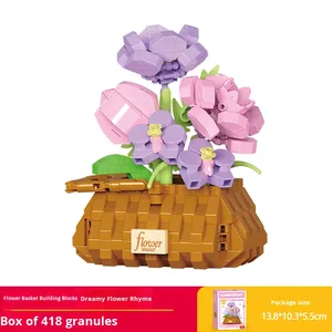 Bloques de Construcción Educativos para Niños, Modelo de Micro-partículas de Cesta de Girasoles, Adecuado para Niños y Niñas como Regalo - Product Image 6