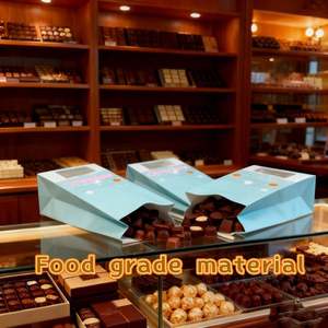 Customizable Translucent Window <b>Greaseproof</b> <b>Paper</b> Bag Recyclable Oil Resistant for Candy Cookie Chocolate Packaging With Tin Tie - Product Image 3