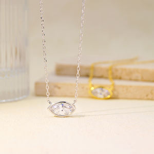 Usine Direct <span class=keywords><strong>Prix</strong></span> De Gros Brillant Classique Yeux Zircon Pendentif Collier Géométrique 925 Sterling Mode Fine Silver Colliers - Product Image 5