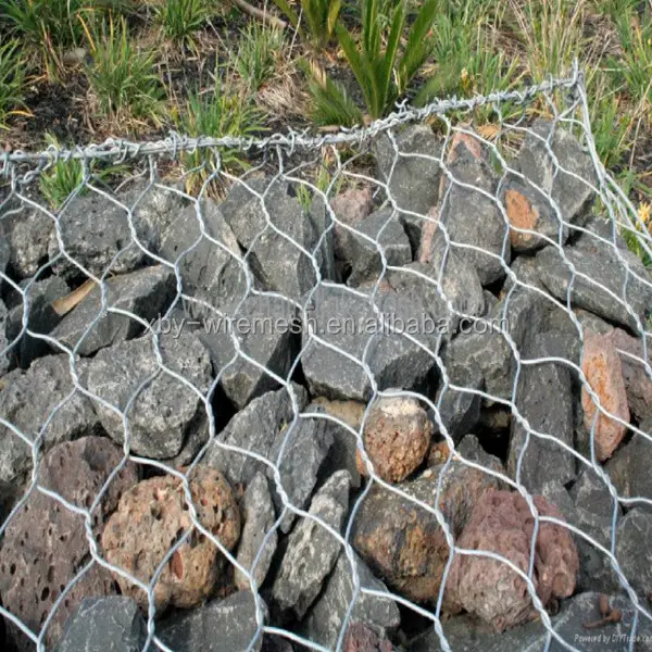 Cestas de malla de alambre de plástico de Gabion, jaula de piedras de gabion para estabilización de pendiente, 2x1x1m