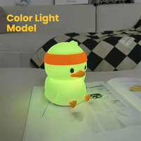 Veilleuse RGB Mini pour Enfants, Cadeau d'Anniversaire et de Noël, Mignonne, Type Canard Porte-Bonheur, Recharge Type-C