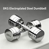 Ensemble complet d'haltères en acier inoxydable électroplaqué avec support, vendu en kit complet de 1 kg à 10 kg, équipement de gym pour la maison ou usage commercial