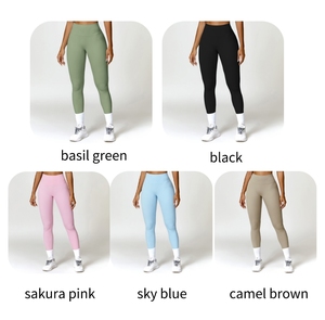 Venta al por mayor Hip Lifting Yoga Leggings Cintura Alta Control <span class=keywords><strong>de</strong></span> Barriga Medias Deportivas Ropa <span class=keywords><strong>de</strong></span> <span class=keywords><strong>Mujer</strong></span> Gimnasio Leggins Bulk Custom Logo Leggings - Product Image 4