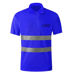 Polo de travail de sécurité pour hommes avec logo personnalisé, respirant, à séchage rapide, haute visibilité, réfléchissant, en polyester - Product Image 2