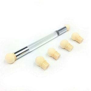 Stylo à double tête pour dégradé d'ongles, avec tête en éponge de silicone remplaçable, outil de pointillage et de estompage, ovale et plat, pour gel, nail art et manucure - Product Image 2