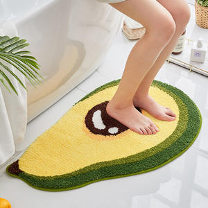 Ensemble de tapis de bain Good Times à l'avocat et au citron, 3 pièces, tapis de sol antidérapants et absorbants pour salle de bain, design original - Product Image 4