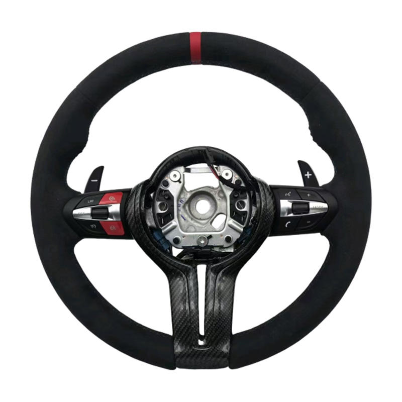 Alcantara + แถบสีแดง + M stitching + M1/M2กระดุม