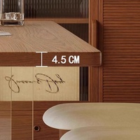 Mitte des Jahrhunderts moderner aufgehängter Acryl-Esstisch im Retro-Stil kleiner flacher rechteckiger Massivholz-Esstisch