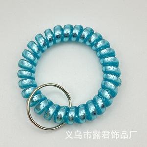 Phòng Tập Thể Dục Hồ Bơi Ánh Sáng Đa Chức Năng Đàn Hồi Điện Thoại Di Động Writ <span class=keywords><strong>Keychain</strong></span> Dây Acrylic Xoắn Ốc Mùa Xuân Cuộn Dây Căng Ra Vòng Đeo Tay Vòng Đeo Tay - Product Image 4