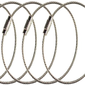 Attaches à bagages en acier inoxydable robustes, boucles pour étiquettes, porte-étiquettes, fils de 1,5 mm, porte-clés, câbles de 4 pouces - Product Image 3