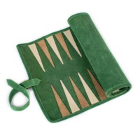 2-Spieler-Brettspiel Backgammon-Set, handgefertigtes Wildleder-Roll-Up-Backgammon-Set für Reisen