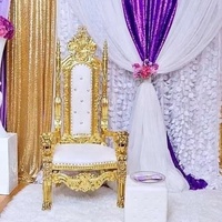 Fauteuil Trône de Roi Luxe Royal Or pour Mariage, Chaise Lion pour Mariés