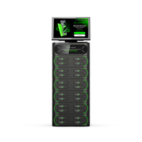 Station de recharge de téléphone portable intégrée à écran tactile à 24 emplacements, borne de recharge de batterie partagée, distributeur automatique de location de batteries externes