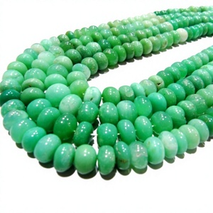 ลูกปัดคริสโซเพรสธรรมชาติทรงกลมเรียบขนาด 8-9 มม. ความยาว 8 นิ้ว - Product Image 1