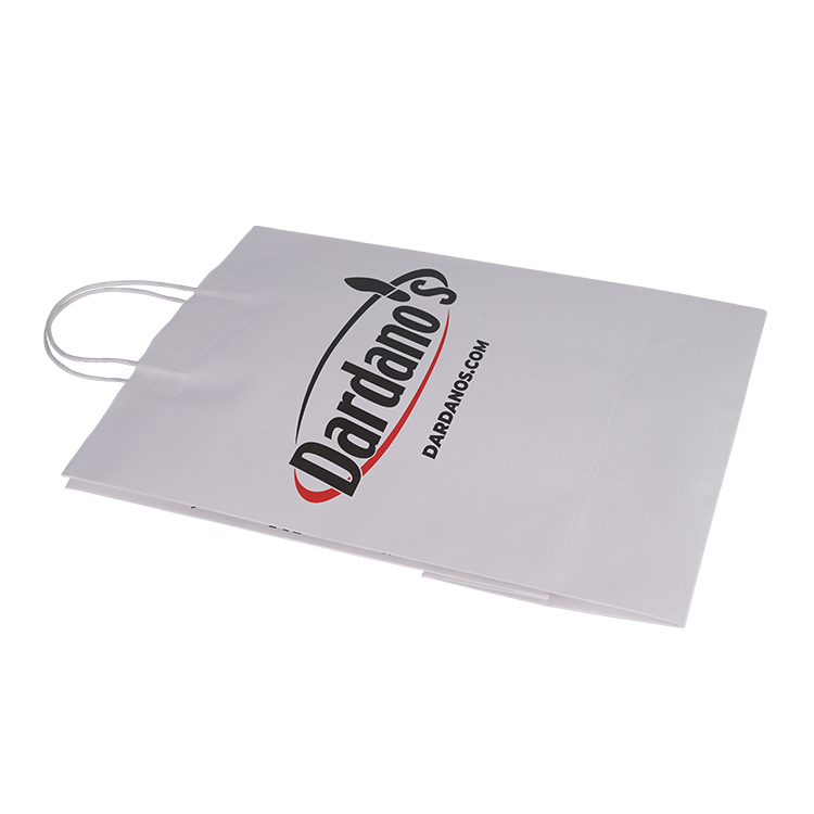 Custom your own logo print take away carry out bag for restaurant fast food takeaway kraft paper bag with handle