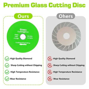 Lame de scie diamantée en céramique nitridée pressée à chaud, soudée au laser de qualité industrielle, 100 mm, disque de coupe pour verre - Product Image 3