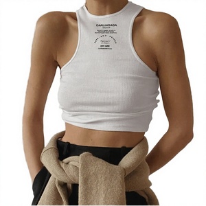 2025 New Arrival Y2K Fashionable Sexy Stretch <b>Knitted</b> <b>Tank</b> <b>Top</b> Women Breathable Crop <b>Top</b> Short Length Sleeveless Vest Front - Product Image 2