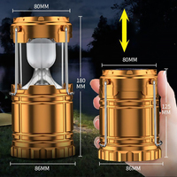 Lampe solaire portable de haute qualité pour le camping, banque d'alimentation d'urgence, lanterne rétractable rechargeable pour la randonnée en plein air, lampe de nuit pour tente