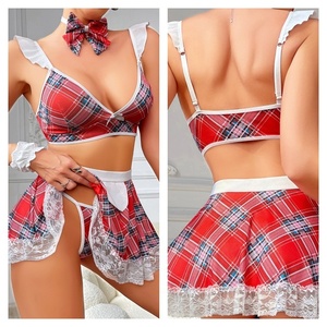 Hot Sexy JK Uniforme Grille <span class=keywords><strong>Tentation</strong></span> Étudiant Uniforme Cross-Border E-Commerce Sexy Sous-Vêtements Dentelle Cinq Costume Vêtements de Jeu de Rôle - Product Image 2