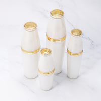 Emballages cosmétiques en acrylique populaires et uniques, 30 ml, 50 ml, 80 ml, 120 ml, pour soins de la peau, crème, lotion, flacons blancs nacrés dorés, bouchon à vis