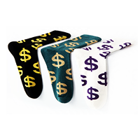 Chaussettes d'été en gros d'usine, antibactériennes, antidérapantes, jetables, à motif lettres, chaussettes de mode pour hommes, chaussettes personnalisées
