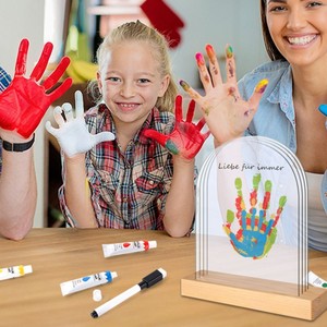 Cross Border Family Handprint Photo Frame 5 Layer Transparent Digital Printing Home Decor Rectangle Shape - Product Image 4