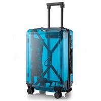 Valise à roulettes en aluminium avec design personnalisé, double face transparente en PC