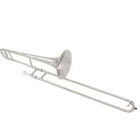 Salinte Mid Length Trombone Down to B-tone, Trombone Pulled, Student Beginner Band, Silver Nickel Plated