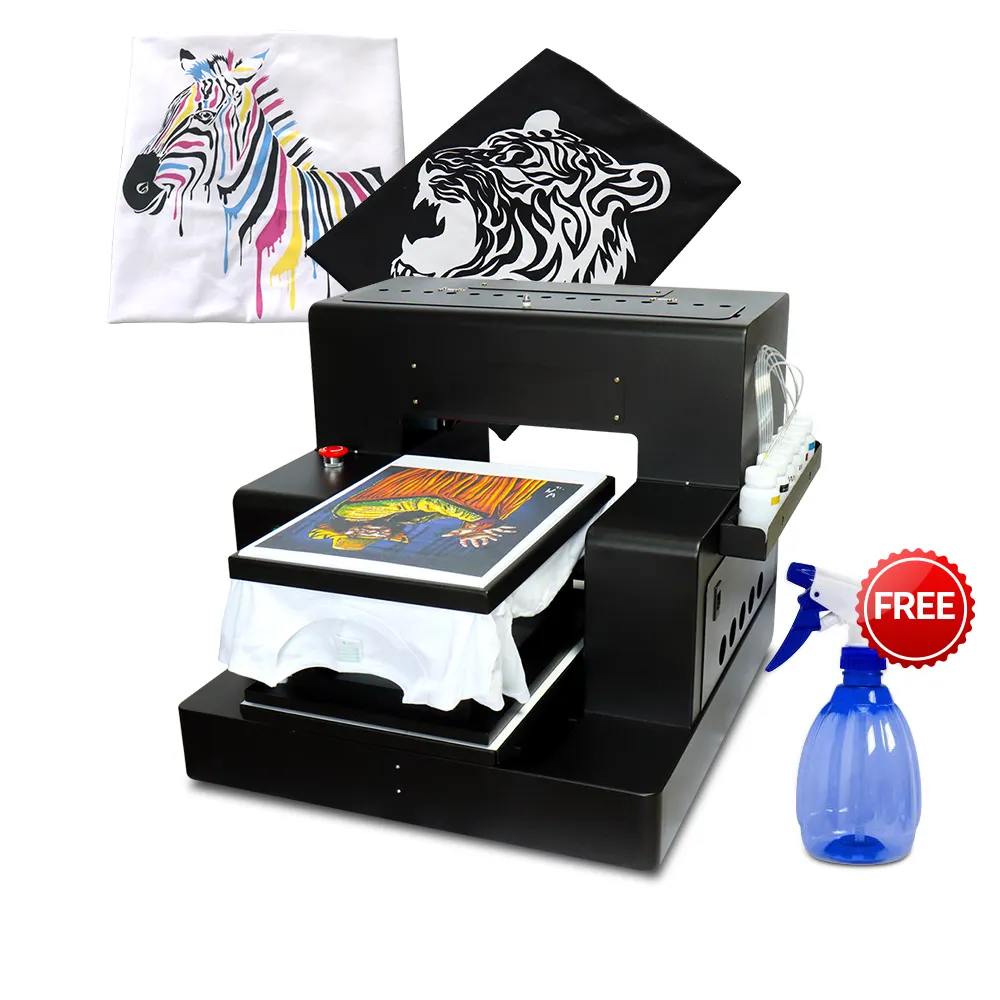Impressora automática a3, jato de tinta para impressão de camiseta jeans manga lona dtg impressora com pulverizador