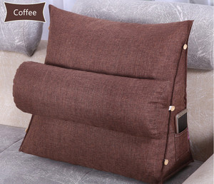 Large Size Triangle Wedge Shape Polyester Filling <strong>Sofa</strong> <strong>Cushion</strong> Back <strong>Support</strong> Reading Pillow - Product Image 2