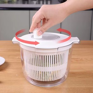 L Nouveau <span class=keywords><strong>Design</strong></span> Mini <span class=keywords><strong>Essoreuse</strong></span> à <span class=keywords><strong>Salade</strong></span> Séchoir à Légumes et Fruits en Plastique 3L avec Filtre à Eau Outils pour la Préparation de la <span class=keywords><strong>Salade</strong></span> - Product Image 2