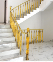 Rampe d'escalier de luxe Décoration de poteau de main courante transparent en acrylique pour intérieur Rampe d'escalier en cristal Balustrades en acrylique