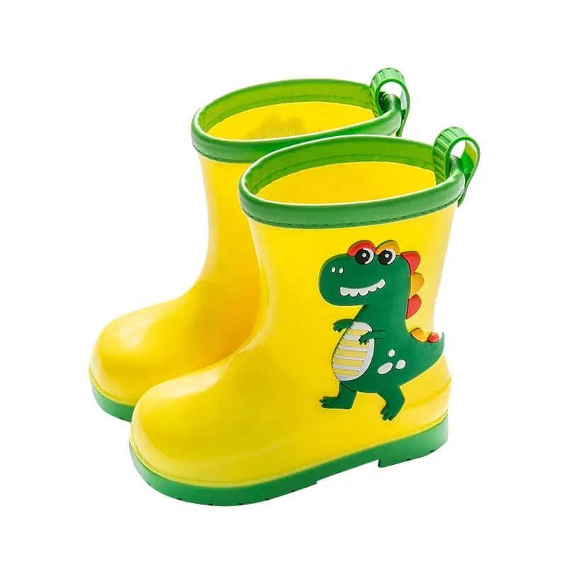 Çocuk yağmur ayakkabıları Unicorn kauçuk yağmur çizmeleri dinozor yürüyor su geçirmez çocuklar Pvc su ayakkabısı