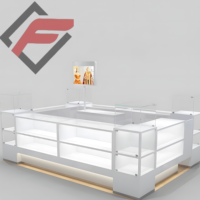 Vitrine de présentation de bijoux de luxe moderne personnalisée avec écran LED, comptoir de magasin, matériau MDF, dimensions 1500 mm, utilisation en supermarché
