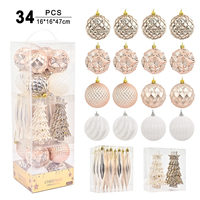 Nouvel ensemble de boules de Noël en plastique incassables et réutilisables, décorées par électroplacage, pour suspendre à l'arbre