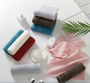 Serviette de toilette en coton doux pour usage domestique, gris clair/beige/rose - Product Image 4