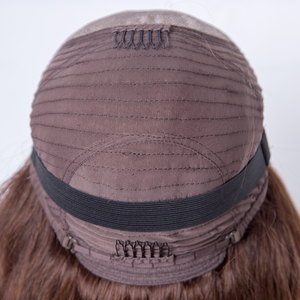 Peluca de Cabello Virgen Ruso Color Castaño con Raíz Rubia, Mono Top, con Encaje Frontal HD de 1 Pulgada, Sin Pegamento, Doble Trama, Ondas Naturales Largas - Product Image 3